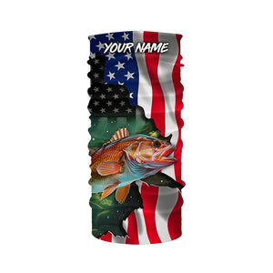 Custom Redfish Puppy Drum American Flag Long Sleeve Fishing Shirts, Patriotic Fishing Gifts TTV125