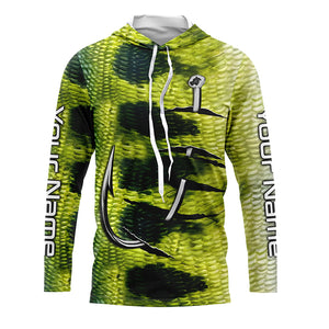 Bass Fish scale Fish hook Custom Long Sleeve Fishing Shirts UV Protection TTV88