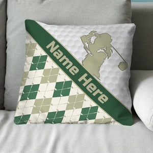 Customized Argyle Golf Pattern, Personalized Golf Decorative Pillows YYD0005