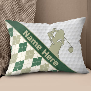 Customized Argyle Golf Pattern, Personalized Golf Decorative Pillows YYD0005
