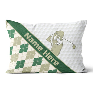 Customized Argyle Golf Pattern, Personalized Golf Decorative Pillows YYD0006