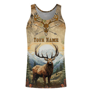 Personalized Deer Hunting 3D All Over Printed Shirts Custom Deer And Mountain Camo Shirt For Hunters YYD0054
