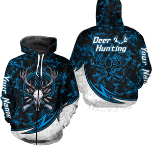 Personalized Deer Hunting Shirts Custom Camouflage Style Trendy Hunters Clothing For Men And Women | Blue YYD0056