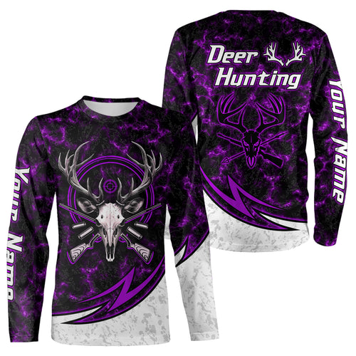 Personalized Deer Hunting Shirts Custom Camouflage Style Trendy Hunters Clothing For Men And Women | Purple YYD0058