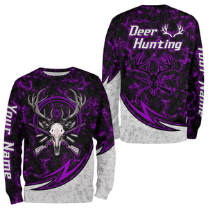 Personalized Deer Hunting Shirts Custom Camouflage Style Trendy Hunters Clothing For Men And Women | Purple YYD0058