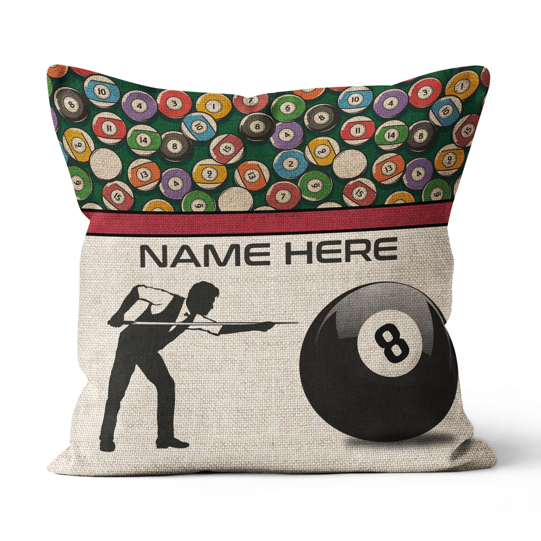 Playing Vintage 8-Ball Billiards Custom Pillow YYD0009
