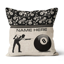 Load image into Gallery viewer, Playing Vintage 8-Ball Billiards Custom Pillow YYD0008