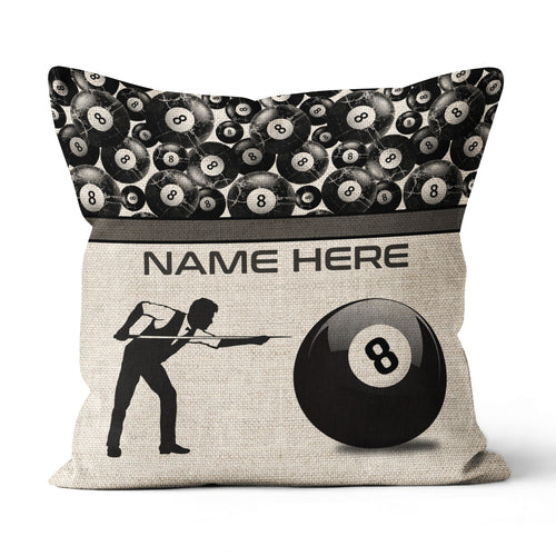 Playing Vintage 8-Ball Billiards Custom Pillow YYD0008