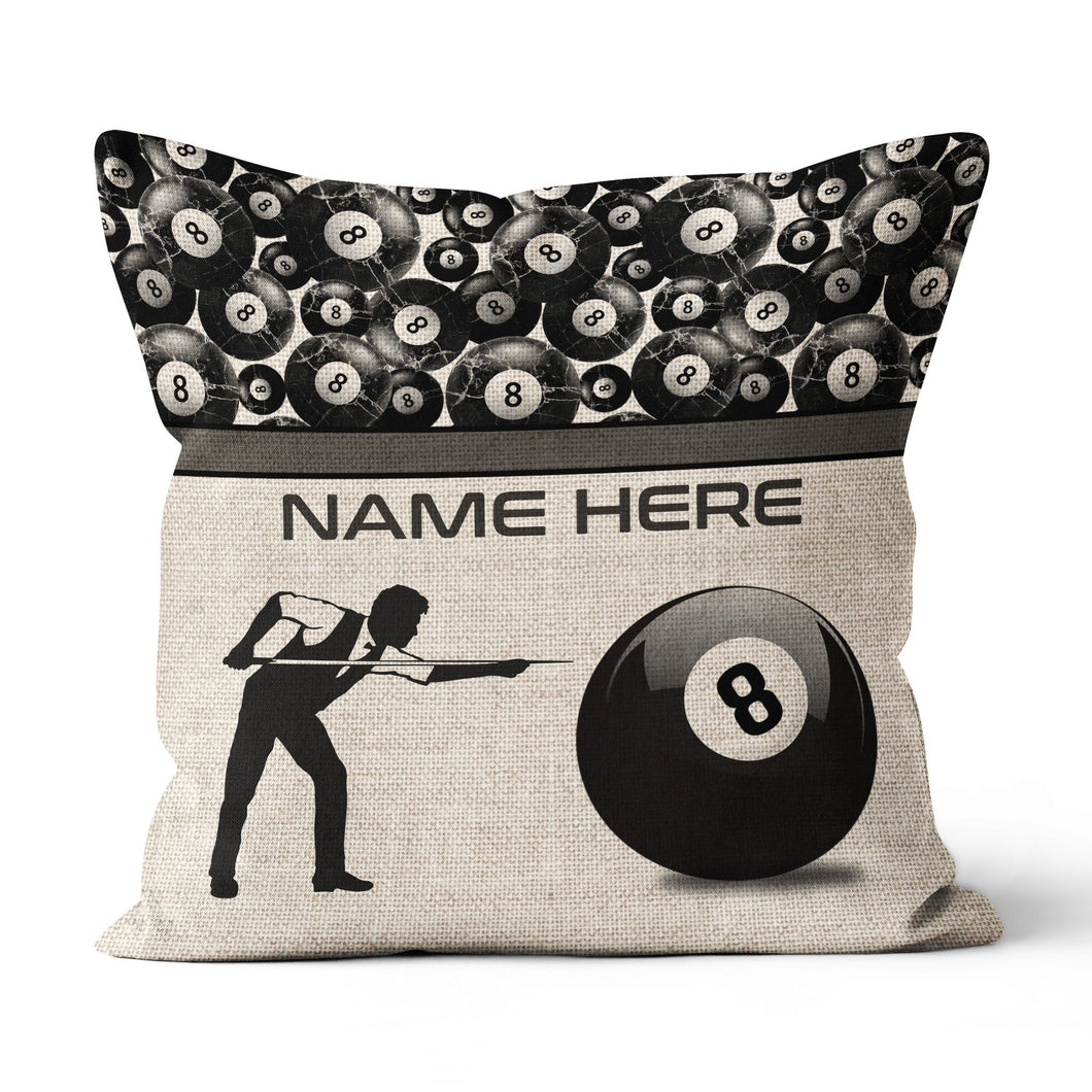 Playing Vintage 8-Ball Billiards Custom Pillow YYD0008