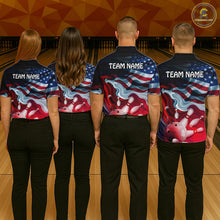 Load image into Gallery viewer, Personalized American Flag Bowling Shirt for Mens Custom Bowling Pattern Team Jersey Shirt YYD0021