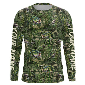 Largemouth Bass Fishing Camouflage Algae Pattern Customize Shirts For Men And Women Personalized Fishing Gift YYD0026