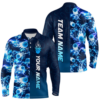 Bowling Shirt For Mens Custom Name Bowling Flame Lightning Team Jersey Shirt YYD0030