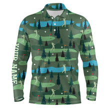 Load image into Gallery viewer, Golf Polo Shirts For Mens Custom Name, Golf Course Pattern Vintage Shirt Gifts YYD0031