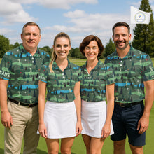 Load image into Gallery viewer, Golf Polo Shirts For Mens Custom Name, Golf Course Pattern Vintage Shirt Gifts YYD0031