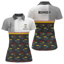 Load image into Gallery viewer, Disc Golf Basket Pattern Womens Disc Golf Polo Shirt Custom Name And Number Disc Golf Gifts For Woman YYD0035