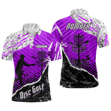 Load image into Gallery viewer, Disc Golf Abstract Grunge Mens Disc Golf Polo Shirt Custom Name And Number Disc Golf Gifts For Men YYD0036