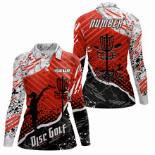 Load image into Gallery viewer, Disc Golf Abstract Grunge Womens Disc Golf Polo Shirt Custom Name And Number Disc Golf Gifts For Woman YYD0037