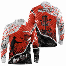 Load image into Gallery viewer, Disc Golf Abstract Grunge Mens Disc Golf Polo Shirt Custom Name And Number Disc Golf Gifts For Men YYD0037