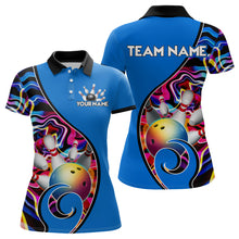 Load image into Gallery viewer, Custom Bowling Team Polo Shirts for Women - Personalized Abstract Colors Bowling Jersey YYD0080
