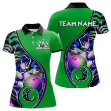 Load image into Gallery viewer, Custom Bowling Team Polo Shirts for Women - Personalized Abstract Colors Bowling Jersey YYD0080