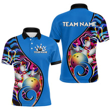 Load image into Gallery viewer, Custom Bowling Team Polo Shirts for Men - Personalized Abstract Colors Bowling Jersey YYD0080