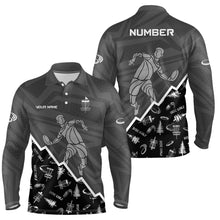 Load image into Gallery viewer, Pattern Color Mens Disc Golf Polo Shirt Custom Name &amp; Number | Blue, Green, Grey YYD0045