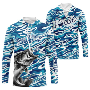 Bass Fishing Love Water Camouflage Customize Shirts For Men And Women Personalized Fishing Gift | Blue YYD0049