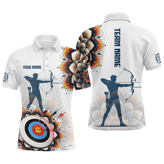Personalized Mandala Flower Archery Target Custom Men Archery Polo Shirts, Archery Jerseys YYD0052
