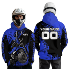 Load image into Gallery viewer, Blue Custom ATV Motocross Hoodie for Men Women Quad Shirt ATV Riding Hoodie MHATV22