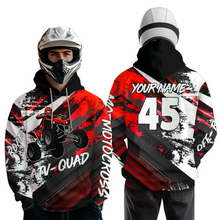 Load image into Gallery viewer, Red Custom ATV Motocross Hoodie Men Women Quad Shirt ATV Riding Hoodie MHATV26