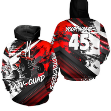 Load image into Gallery viewer, Red Custom ATV Motocross Hoodie Men Women Quad Shirt ATV Riding Hoodie MHATV26