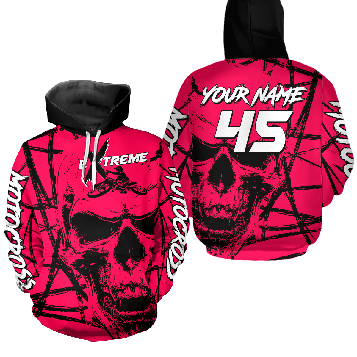 Pink Motocross Hoodie Custom for Men Women Dirt Bike Racing Hoodie Riding Shirt MH159
