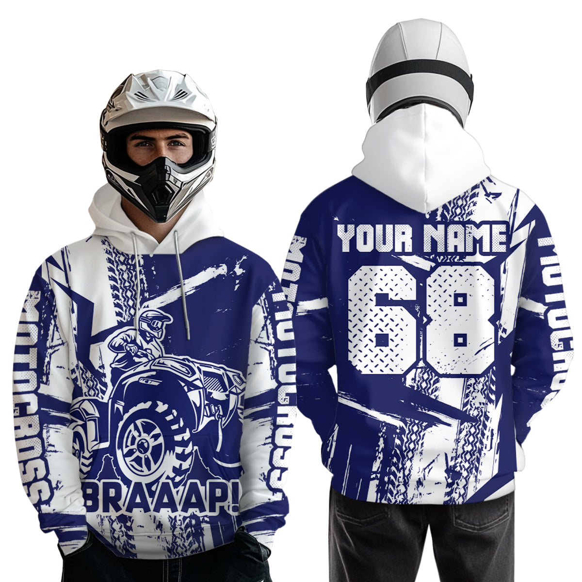 Personalized ATV Motocross Hoodie Adult Men Women Quad Shirt ATV Riding Hoodie MHATV16