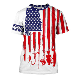 Alabama America flag UV protection performance fishing shirts A31