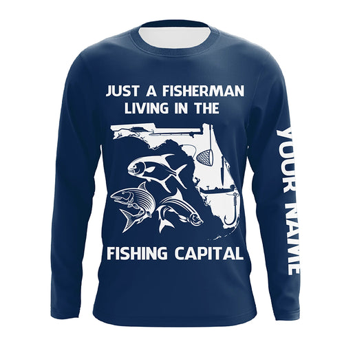 Fisherman living in the Fishing Capital UV protection custom name fishing shirts A32