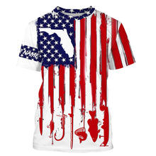 Load image into Gallery viewer, Florida America flag UV protection performance fishing shirts A33