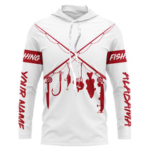 Load image into Gallery viewer, Personalized Alabama fishing rod flag UV protection custom name fishing shirt A70