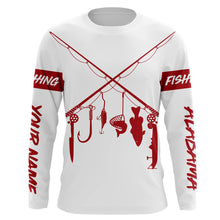 Load image into Gallery viewer, Personalized Alabama fishing rod flag UV protection custom name fishing shirt A70