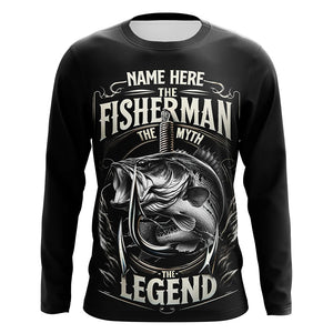 The Fisherman, The Myth, The Legend - Bass Fishing UV Protection Performance Shirt A65