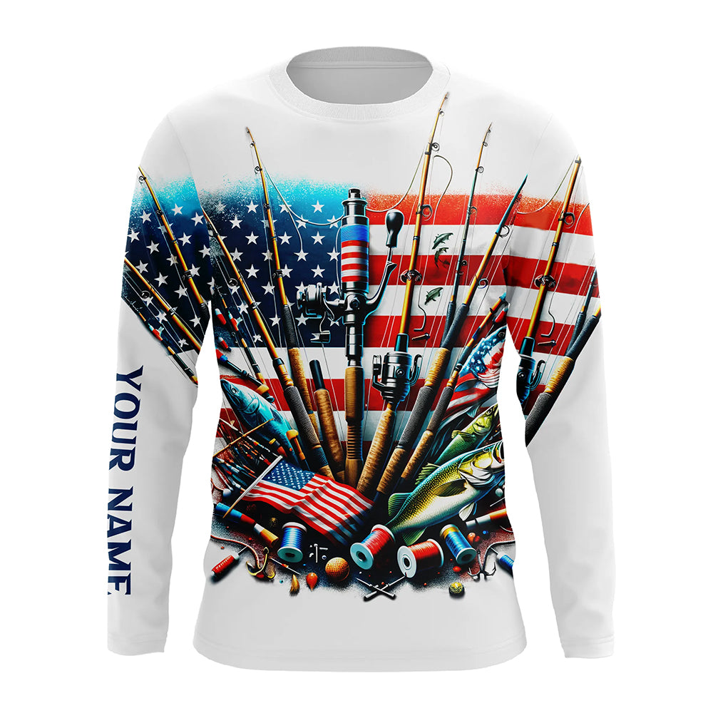 American Flag UV Protection Fishing Shirt For Fisherman Fishing Jersey A51