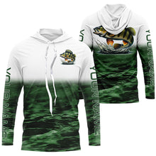 Load image into Gallery viewer, Perch Fishing Custom Long Sleeve Tournament Shirts, Performance Perch Fishing Jerseys | Green IPHW6302