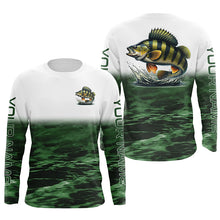 Load image into Gallery viewer, Perch Fishing Custom Long Sleeve Tournament Shirts, Performance Perch Fishing Jerseys | Green IPHW6302