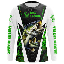 Load image into Gallery viewer, Personalized Bass Fishing jerseys, Bass Fishing Long Sleeve Fishing tournament shirts | green camo IPHW3680