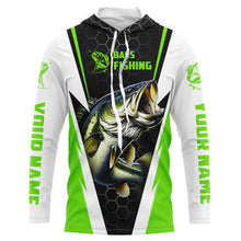 Load image into Gallery viewer, Custom Largemouth Bass Fishing Jerseys, Bass Tournament Long Sleeve Fishing Shirts | Green IPHW3800