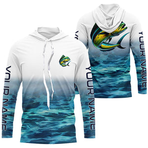 Mahi Mahi Fishing Custom Long Sleeve Performance Fishing Shirts, Mahimahi Saltwater Fishing Shirt IPHW6355