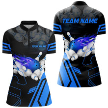 Load image into Gallery viewer, Custom Blue Bowling Polo Shirts For Men, Strike Bowling Team Jerseys Bowlers Outfits IPHW5223