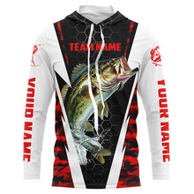 Load image into Gallery viewer, Custom Bass Fishing Jerseys For Fishing Team, Largemouth Bass Long Sleeve Fishing Shirts | Red IPHW4532