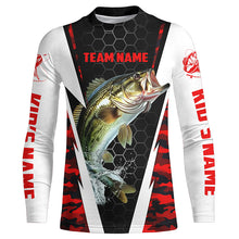 Load image into Gallery viewer, Custom Bass Fishing Jerseys For Fishing Team, Largemouth Bass Long Sleeve Fishing Shirts | Red IPHW4532