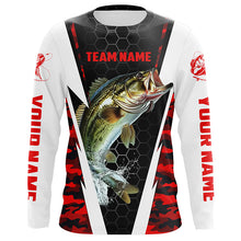 Load image into Gallery viewer, Custom Bass Fishing Jerseys For Fishing Team, Largemouth Bass Long Sleeve Fishing Shirts | Red IPHW4532