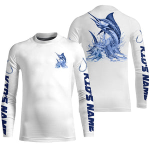 Personalized Marlin Long Sleeve Performance Fishing Shirts, Marlin Fishing Jersey IPHW6411